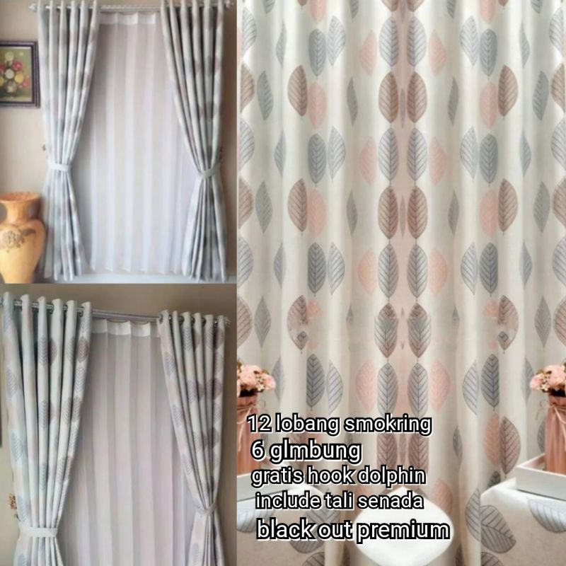 GRODEN BLACKOUT MOTIF DAUN KERING | GORDEN PINTU | GORDEN JENDELA