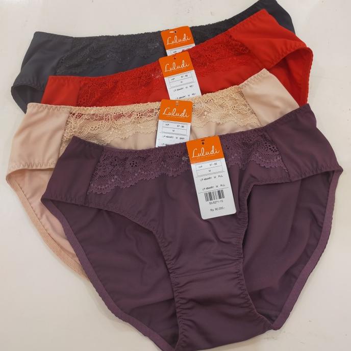 SALEORIGINAL LULUDI WACOAL PANTY CELANA DALAM UNGU RED ABU CREAM