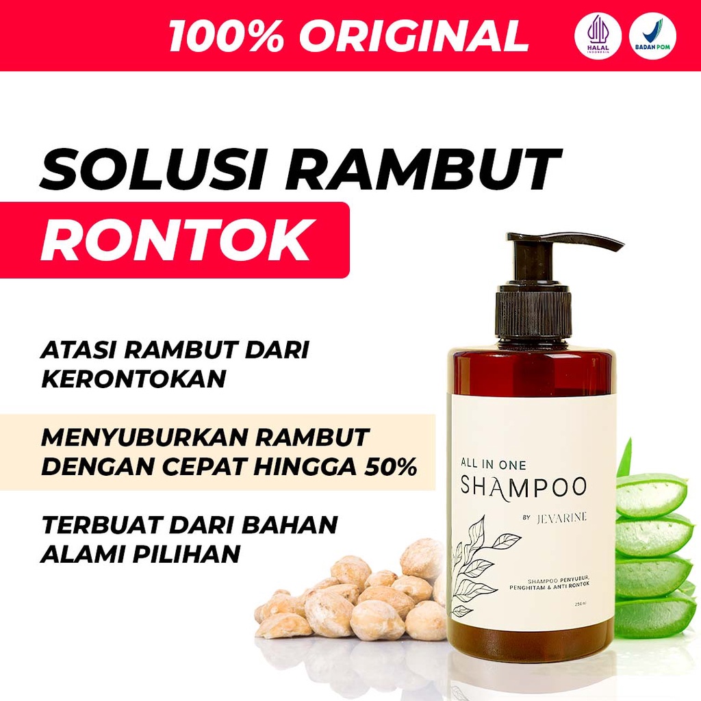 Jevarine Shampo All In One Shampo Rontok Shampo Umbuh Rambut