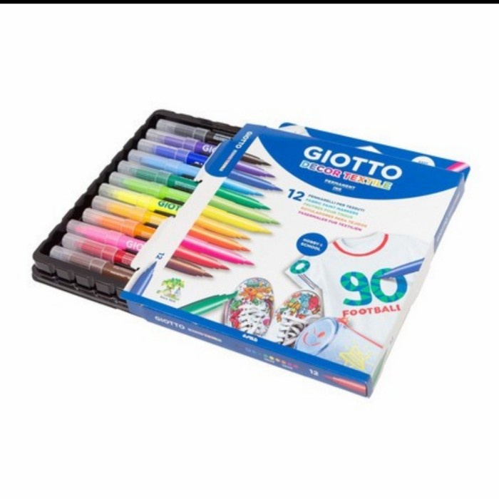 

Spidol Kain Permanen Giotto Decor Textile 12 Marker Kanvas Baju Sepatu