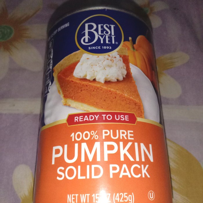 

Promo Best Yet 100% Pure Pumpkin Solid Pack 425 Gr/Labu/Pie Filling