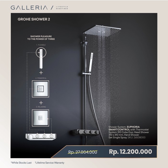 Promo Grohe Euphoria Cube Shower System Thermostat 26508000 / Grohe Shower