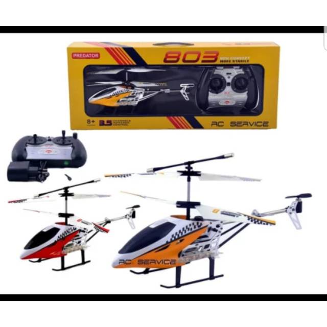 Rc Helicopter Predator 803 3.5 Heli Tahan Banting Gyro Chip Fall Resist 2 Blade Wltoys