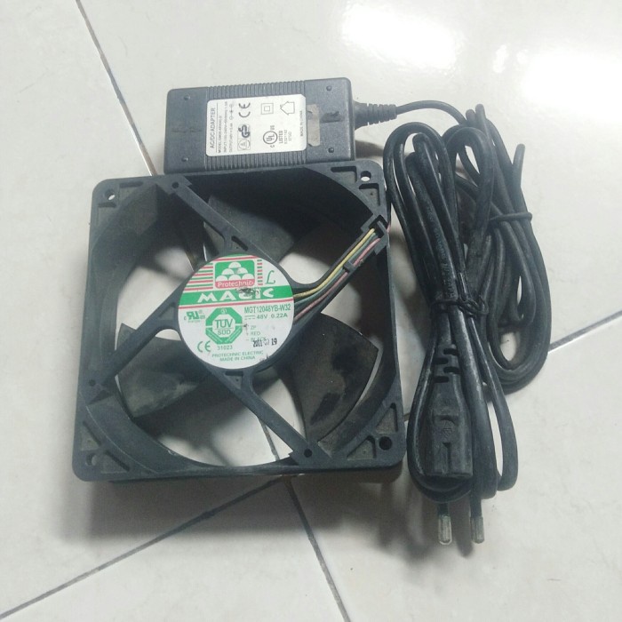 FREE ONGKIR DC BEARING KIPAS FAN 12CM DC48V - SATU SET PLUS ADAPTER /ADAPTOR FREE ONGKIR