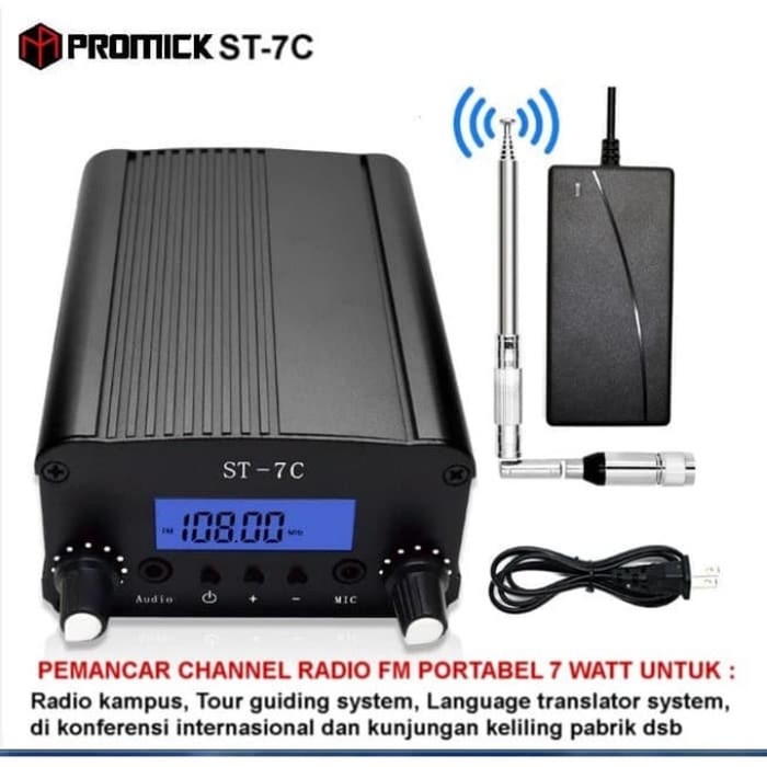 {AdeShop} Pemancar Radio FM Transmitter analog digital 7 watt promick Berkualitas