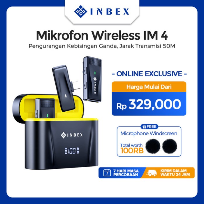 INBEX IM4 Wireless Microphone Mic Wireless Clip on Mikrofon Lavalier