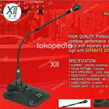 PVI MM~329B Professional MEETiNG Microphone + RiNG BELL Mic PODiUM