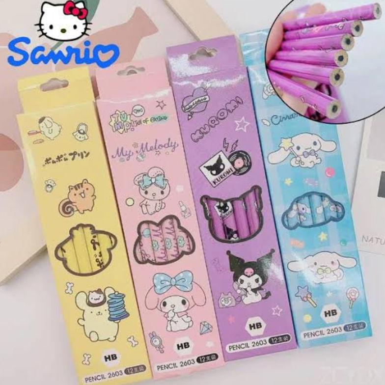 

Pensil Sanrio Kuromi Cinnamoroll HB Fancy Pencil Pompompurin Melody