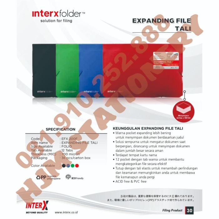 

Asli Interx Expanding File Tali Efx200F Diskon