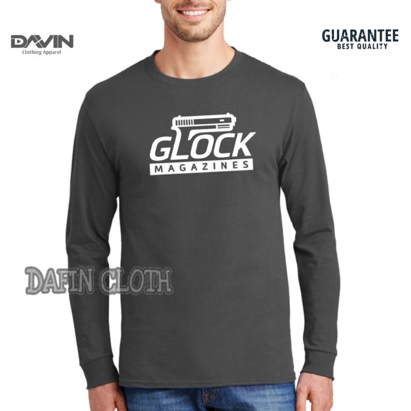 Kaos Pria Baju Tshirt Lengan Panjang Glock Magazines