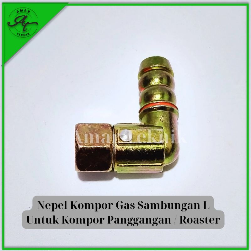 Nepel Kompor Gas Sambungan L Untuk Kompor Panggangan /Roaster