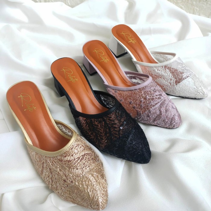SENDAL WANITA BRUKAT PESTA / SENDAL WEDDING WANITA HAK TAHU 5 CM