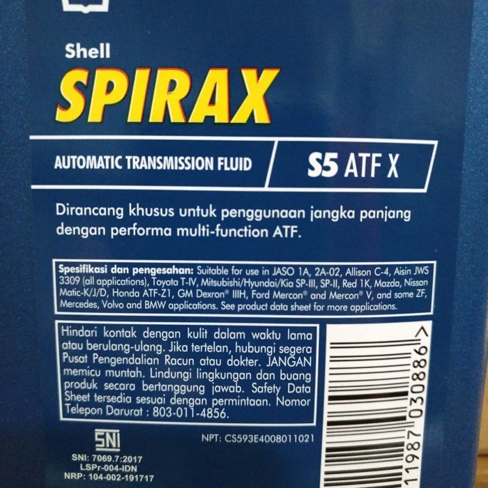 Oli ATF Transmisi Matic Shell Spirax 1 Liter Original star