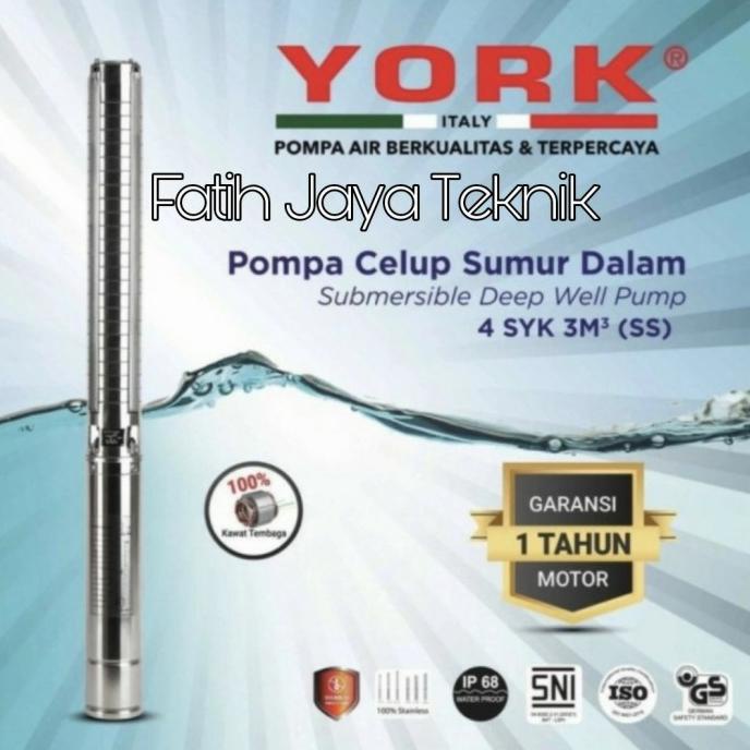 Pompa Satelit York 1 hp 4SYK 3-12 Ss Pompa Submersible Stainles