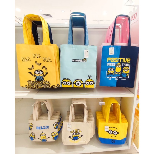 Miniso Tas Tote Bag Minion Lucu Minions Collection Shopping Bag