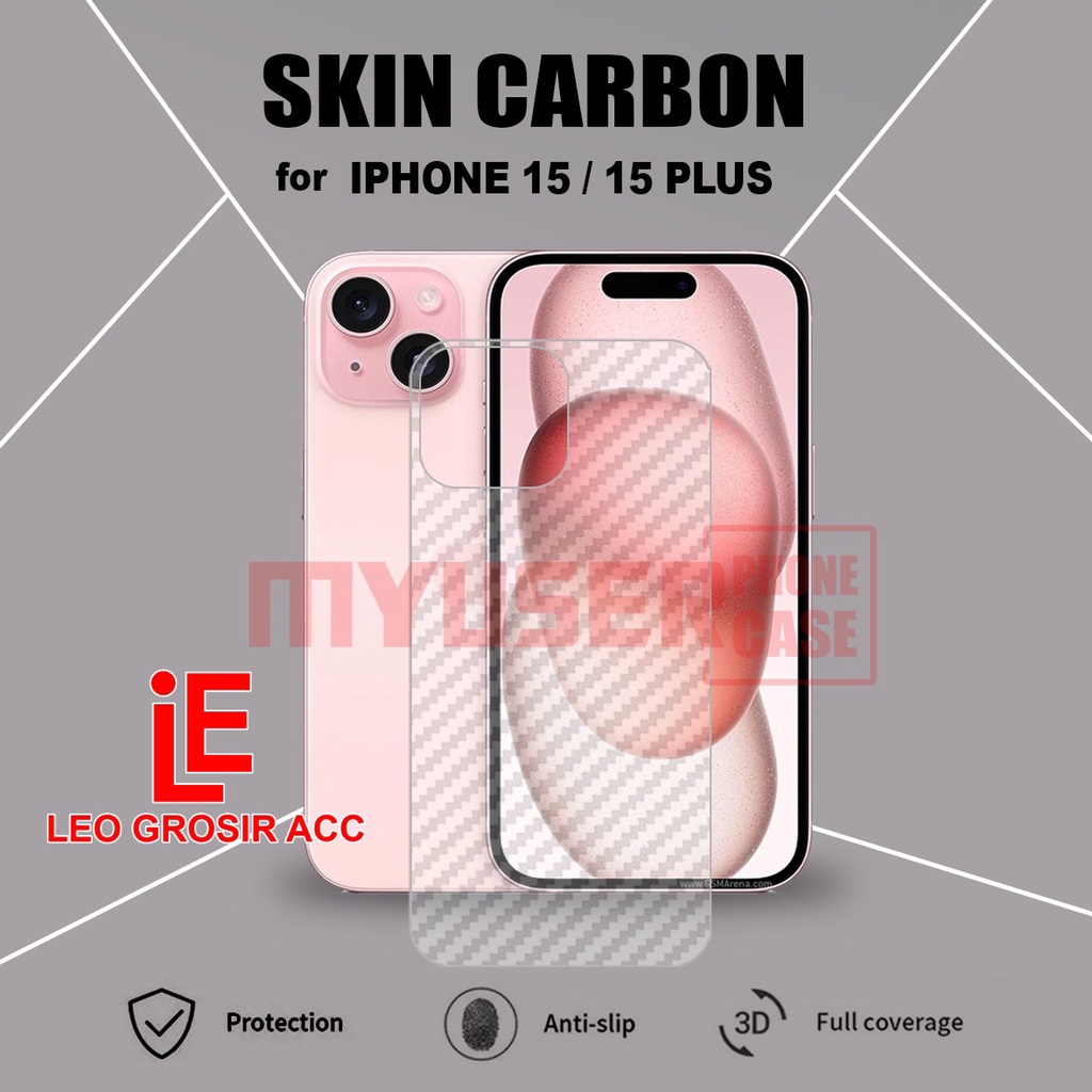 IPHONE 15 IPHONE 15 PRO IPHONE 15 PLUS IPHONE 15 PRO MAX SKIN CARBON ANTI JAMUR  ANTIGORES BELAKANG 