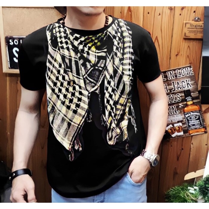 sorban kaos sorban coklat / pakaian pria - Hitam, L(N8L5) TERLARIS surban palestine sorban motif sur