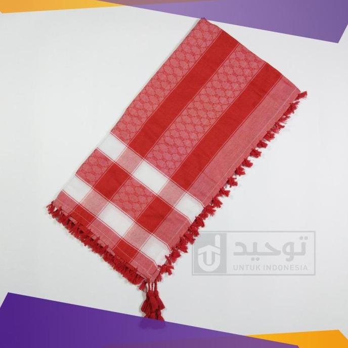 Sorban Shemagh Almas Arab Palestina Sorban Al Aqsa Premium Merah Putih