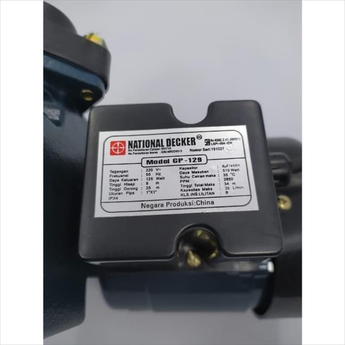 Terbatas Mesin Pompa Pendorong Air National Decker Gp 129 Gp129 Harga Khusus