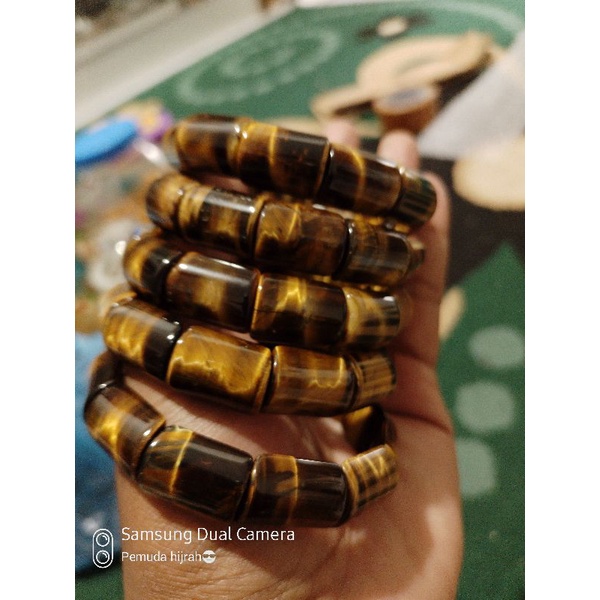gelang batu tiger eye asli