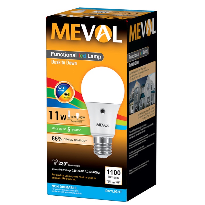 MEVAL LED PHOTO SENSOR 11W - PUTIH