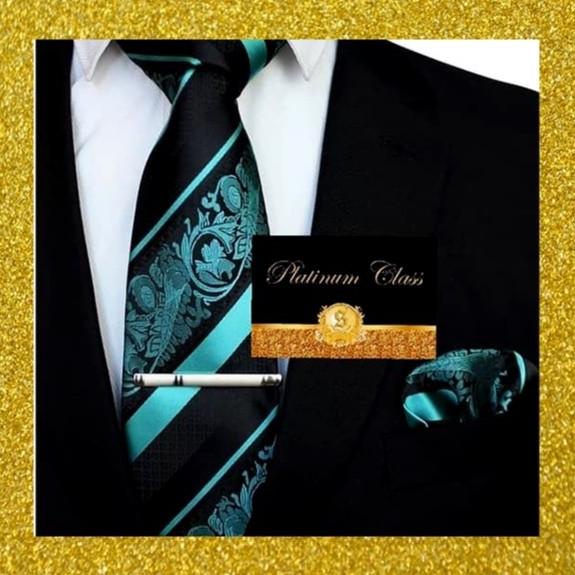 dasi biru tosca batik salur import pria set platinum class