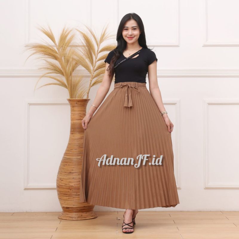 Rok Plisket Premium / Rok Plisket Jumbo / Rok Plisket Wanita / Rok Plisket Premium Tali Lonceng