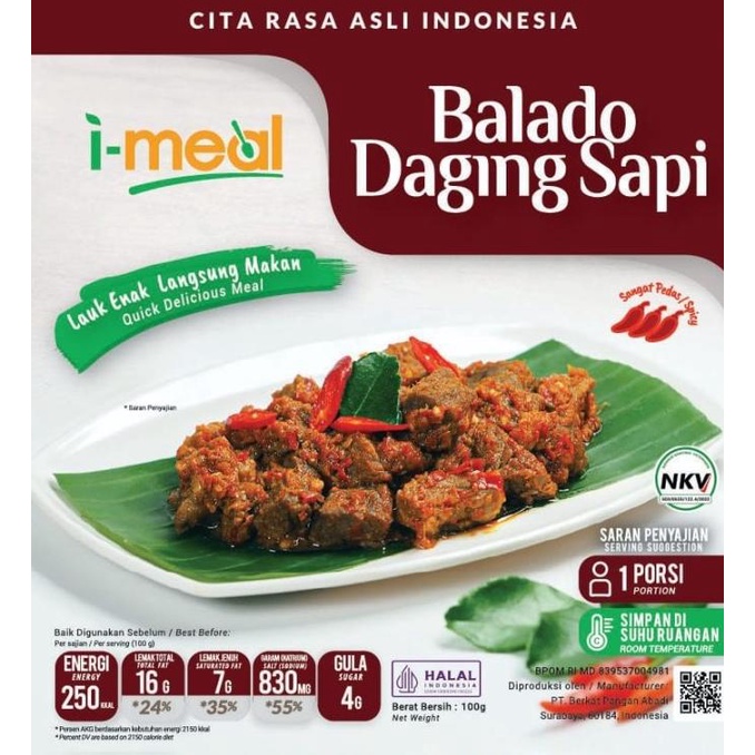 

iMeal Balado Daging sapi Lauk enak langsung makan Asli Indonesia