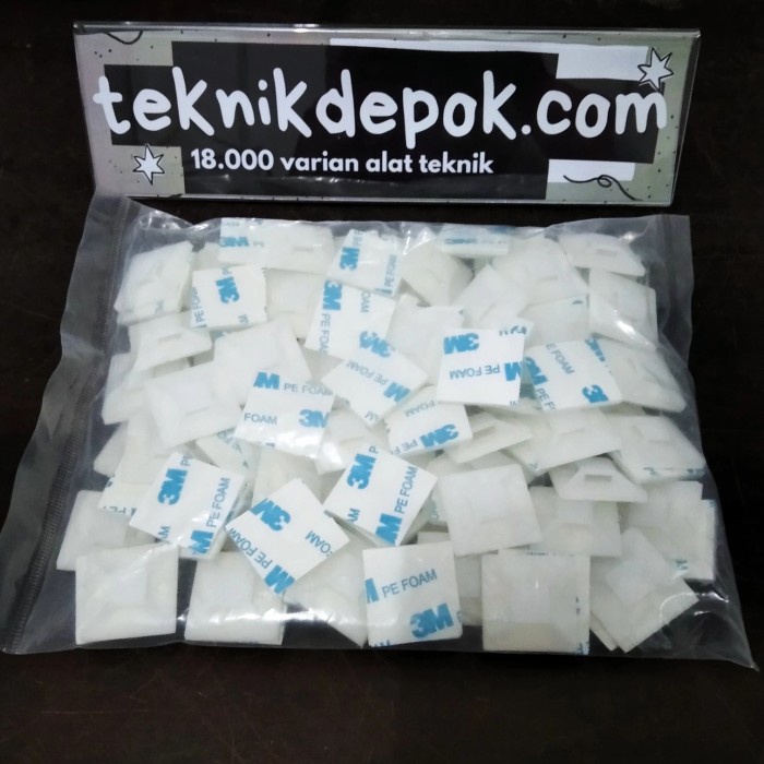 

Promo Per 100 Pengikat Pengait Kabel Ties 40 X 40 Mm Klem Tempel Dinding