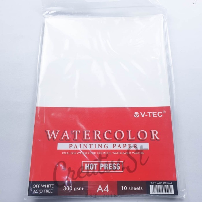 

Promo V-Tec Water Color Paper 300 Gsm Hot Press 10 Sheet A4 Terbaru