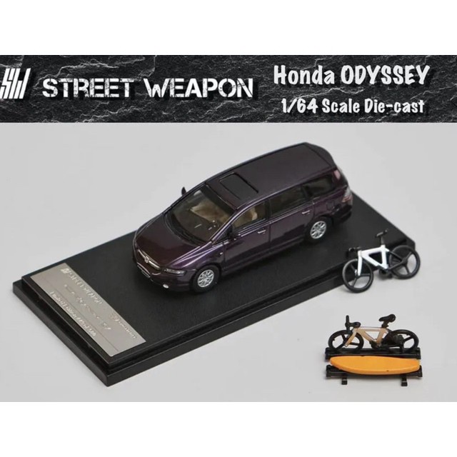 MUST HAVE STREET WEAPON 64 HONDA ODYSSEY PURPLE W/ ROOFRACK & 2 BICYCLES TERMURAH