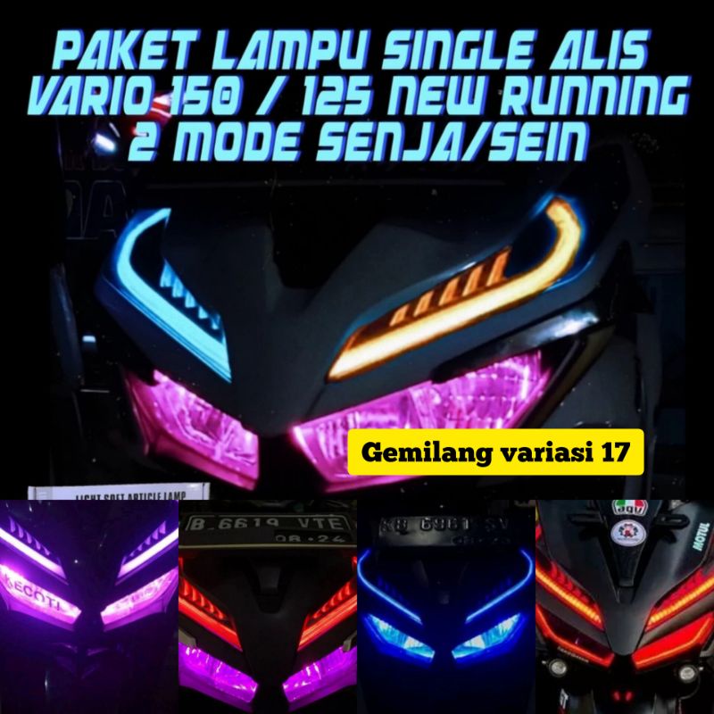 Lampu alis 2 mode sein plus senja running Led 30 cm 12 Volt Motor Vario 125, Vario 150, Beat Street,