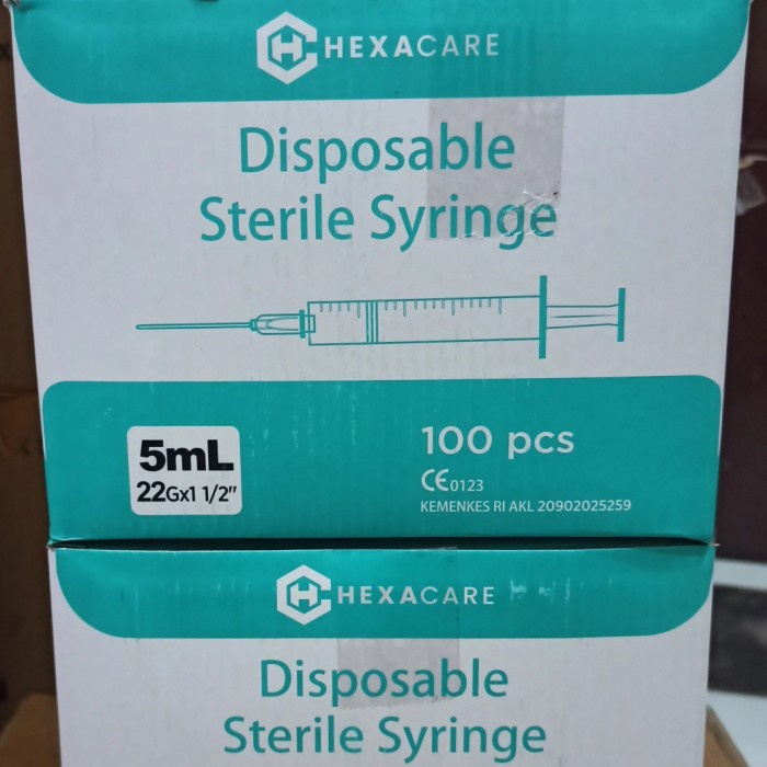 Erin Mi- Spuit Syringe 5cc HEXACARE Jarum Suntikan 5 ml Kemenkes