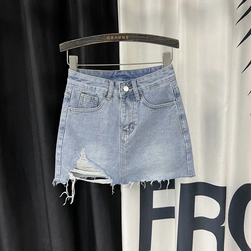 rok sobek samping jeans pendek