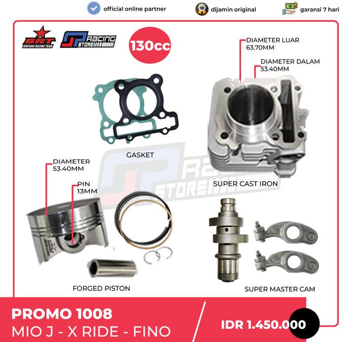 PAKET BORE UP YAMAHA MIO J / X RIDE / FINO - 130CC - PROMO BRT 1009
