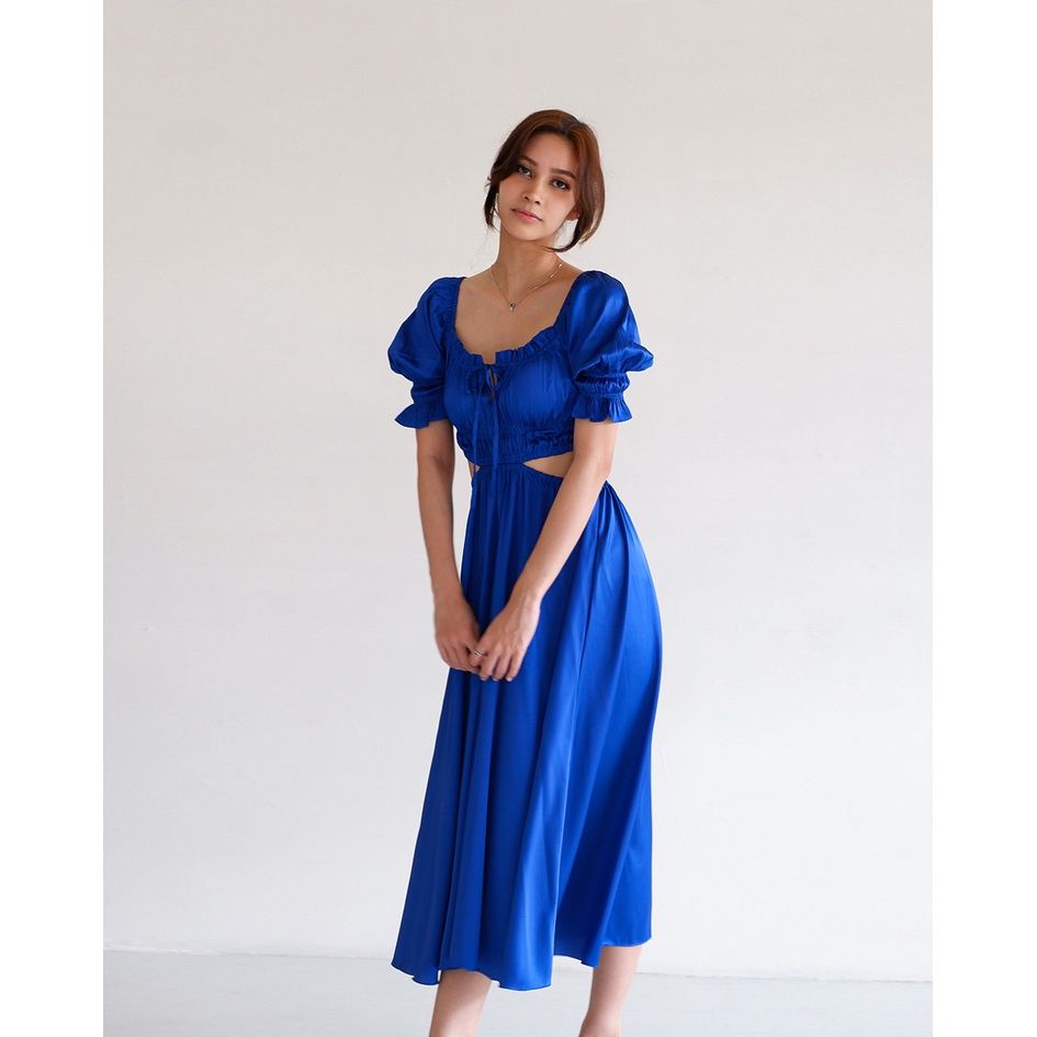 CINDY DRESS | LONG SATIN SILK PARTY DRESS