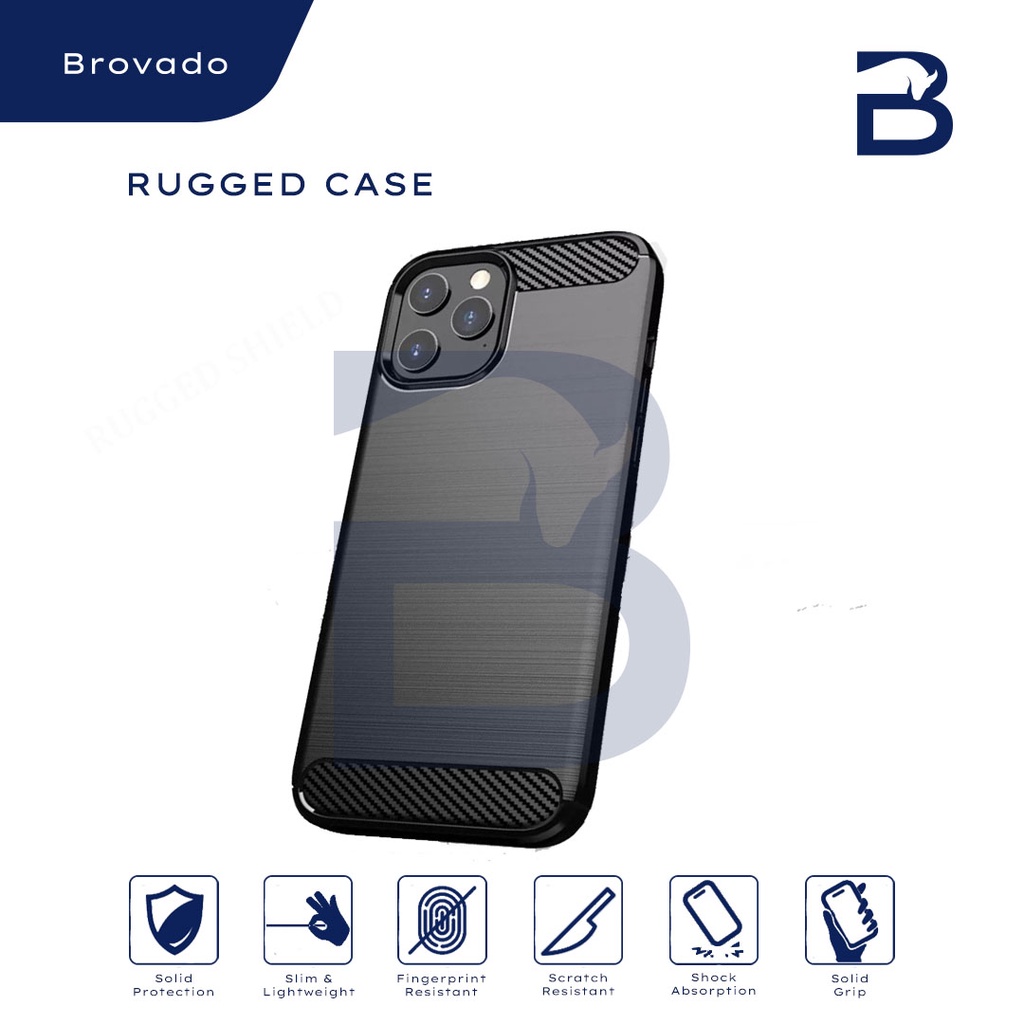 Casing iPhone 6 / 6s / 6+ Plus / 6s+ Plus Rugged Case Armor Carbon Motif Hitam