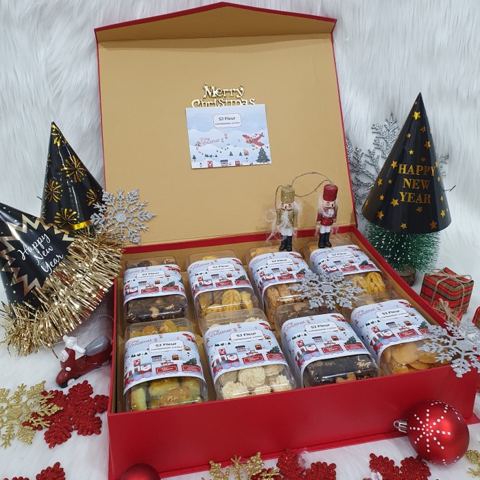 

Paket dekorasi hampers natal christmas parcel hadiah kue kering 85