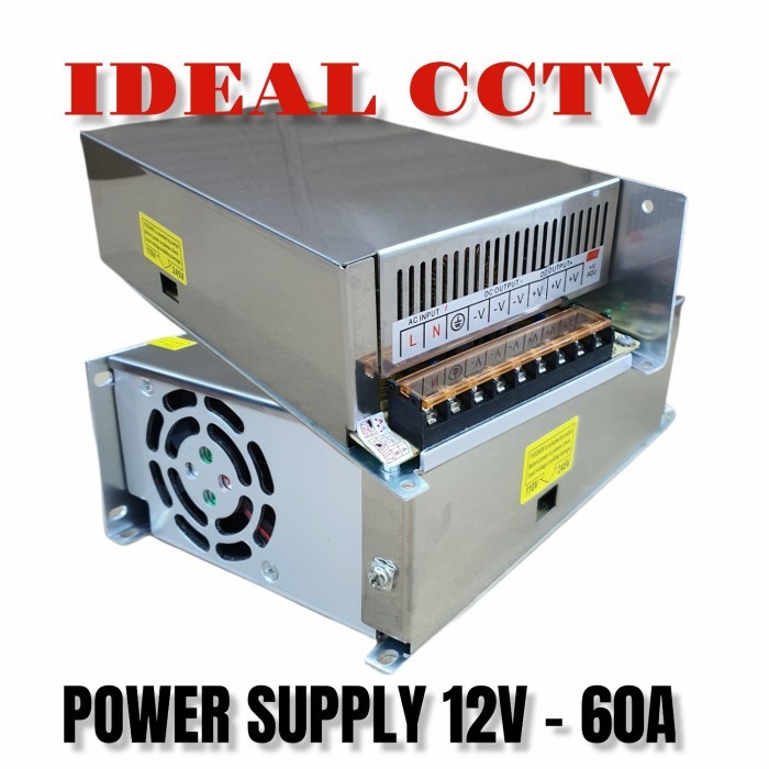 Adaptor 12V 60A Power Supply Switching Led Jaring 60 Ampere 12 Volt Dc Terlaris