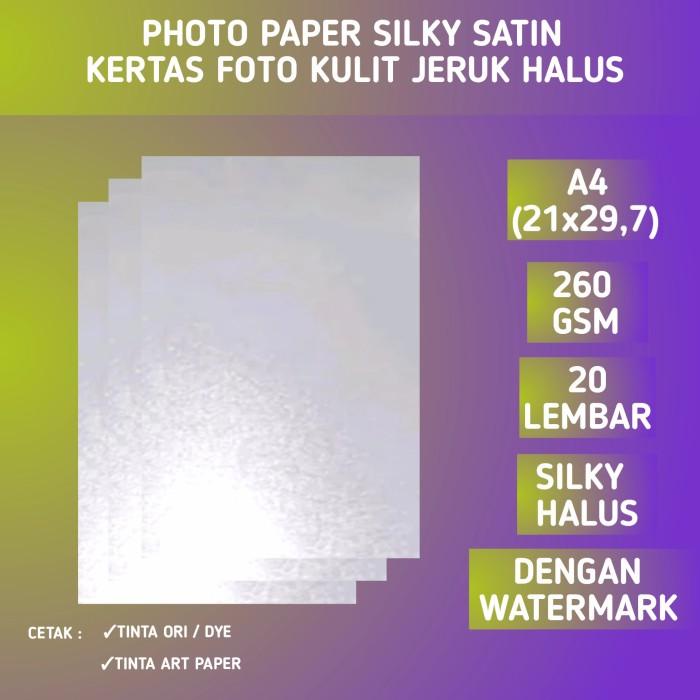 

TERLARIS - KERTAS FOTO SILKY HALUS 260 G A4 ISI 20 LEMBAR/PHOTO PAPER SILKY SATIN