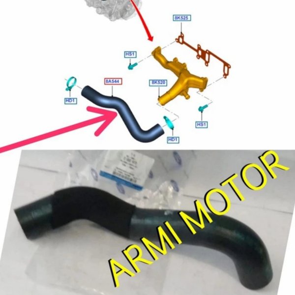 hose water inlet manifold ford ranger 2.2 cc 3.2 cc selang water manifold original ford tokosukses81