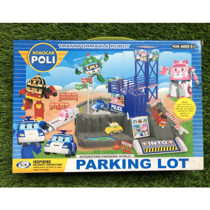 mainan edukasi anak robocar poli parking lot