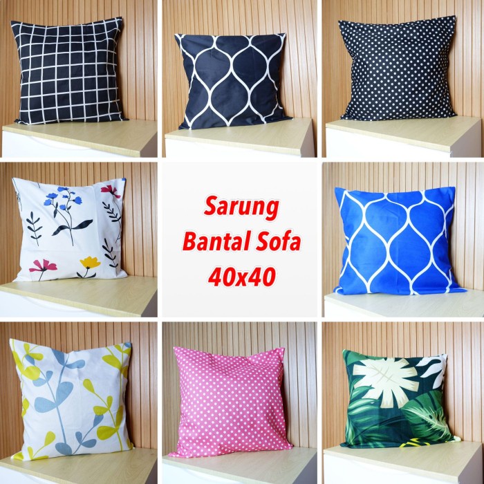 Sarung Bantal Sofa 40x40 Minimalis motif kotak
