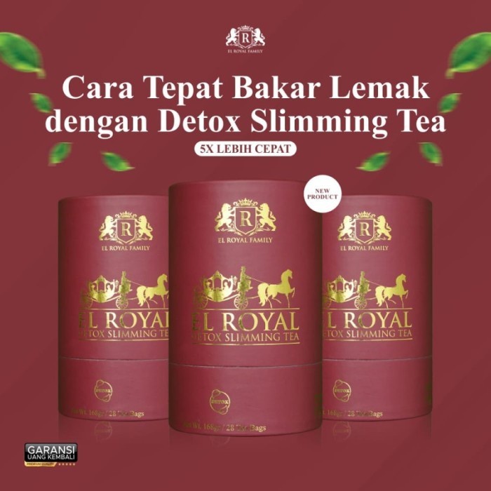 

El Royal Detox Sliming Tea Original isi 28 kantong - Teh Detox Tubuh Teh Herbal Premium Bisa COD