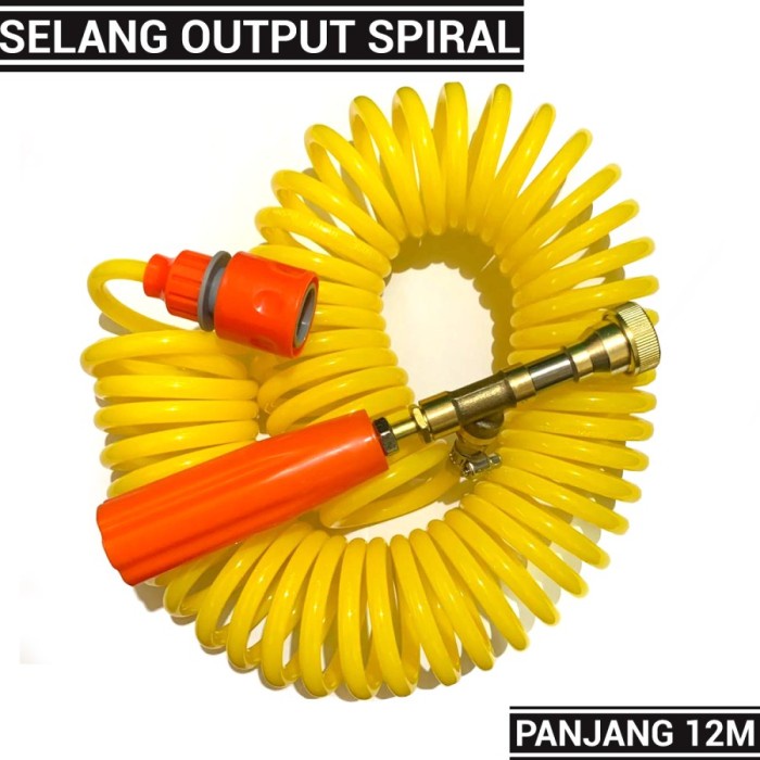 selang air spiral mini steam cuci motor mobil pompa DC lengkap sprayer