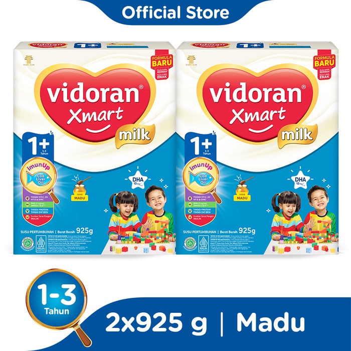 

Vidoran Xmart 1+ Imun Up Susu Formula Madu [925 G/2 Pcs]