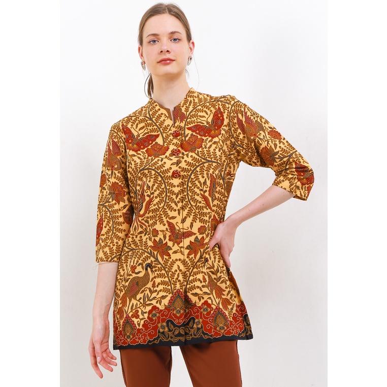 Baju Batik Danar Hadi Original Wanita Pakaian Regulat fit Ori Glamour Blouse Panjang Katun Taman Sek