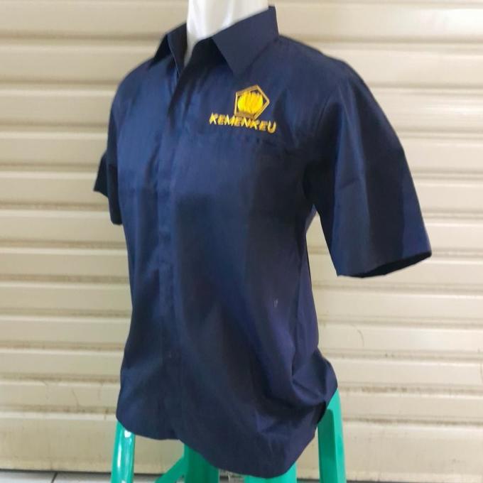 Kemeja / Seragam KEMENKEU Biru Nevy UK XXXL Lengan Pendek