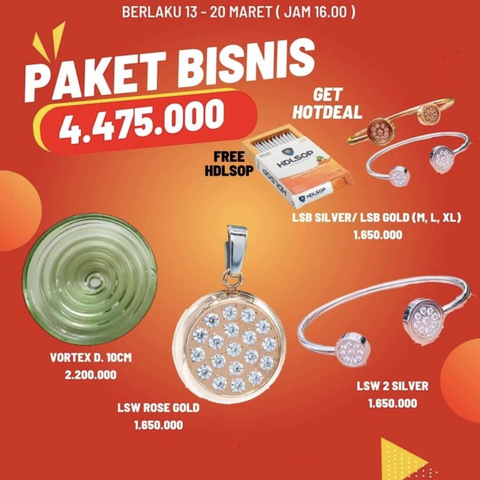 Paket Bisnis Bioglass DS atau Vortex + Kalung / Gelang Erin MI
