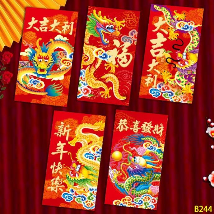 

New Angpao Naga Panjang Angpau Sincia Ornamen Imlek Ampau Tebal New Grosir Terbaik